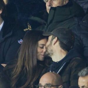 Exclusif - Louis Sarkozy et sa femme Natali Husic - People en tribunes du match de Ligue 1 Uber Eats "PSG contre Reims" (1-1) au Parc des Princes à Paris le 29 janvier 2023. 