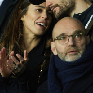 Exclusif - Louis Sarkozy et sa femme Natali Husic - People en tribunes du match de Ligue 1 Uber Eats "PSG contre Reims" (1-1) au Parc des Princes à Paris le 29 janvier 2023. 