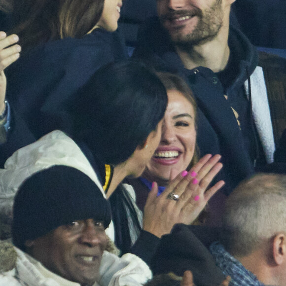 Exclusif - Louis Sarkozy et sa femme Natali Husic - People en tribunes du match de Ligue 1 Uber Eats "PSG contre Reims" (1-1) au Parc des Princes à Paris le 29 janvier 2023. 