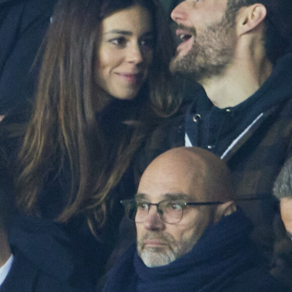 Exclusif - Louis Sarkozy et sa femme Natali Husic - People en tribunes du match de Ligue 1 Uber Eats "PSG contre Reims" (1-1) au Parc des Princes à Paris le 29 janvier 2023. 