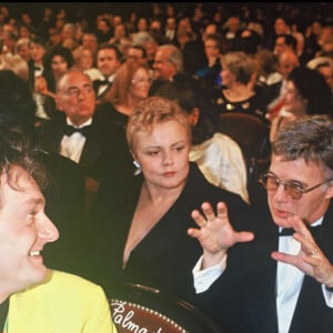 Pierre Palmade avec  Muriel Robin et Guy Bedos lors des Molière en 1993