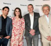 Fabien Lévêque, Cécile Grès, guest et Nelson Monfort au photocall de la conférence de presse de France 2 au théâtre Marigny à Paris le 18 juin 2019 © Coadic Guirec / Bestimage