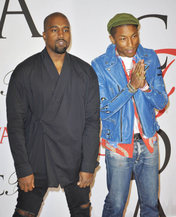 Kanye West, Pharrell Williams à la soirée des CFDA Fashion Awards 2015 à New York, le 1er juin 2015. 
