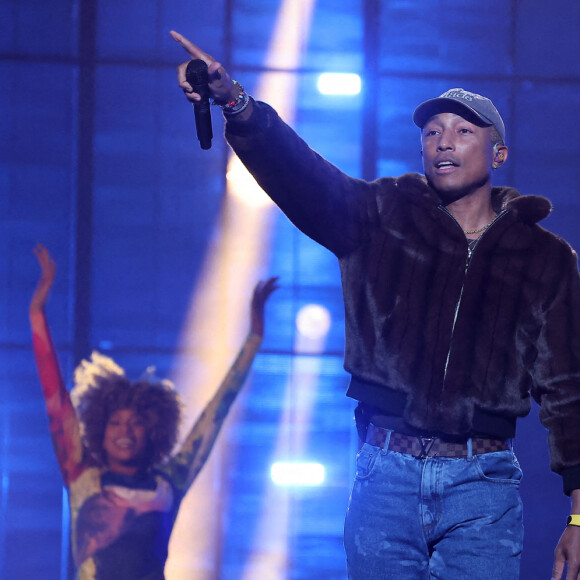Exclusif - Pharrell Williams - Enregistrement de l'émission "Le gala des Pièces Jaunes, le concert événement" au Zenith de Paris, diffusée le 28 janvier sur France 2. Le 25 janvier 2023 © Dominique Jacovides / Bestimage 