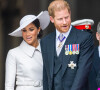 Le prince Harry et sa femme Meghan Markle seraient bientôt milliardaires. 
Le prince Harry, duc de Sussex, et Meghan Markle, duchesse de Sussex - Les membres de la famille royale et les invités lors de la messe célébrée à la cathédrale Saint-Paul de Londres, dans le cadre du jubilé de platine (70 ans de règne) de la reine Elisabeth II d'Angleterre. 