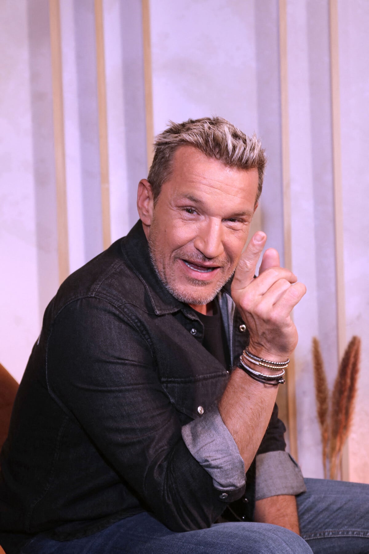 Photo : Benjamin Castaldi , lors de l'enregistrement de l'émission ...