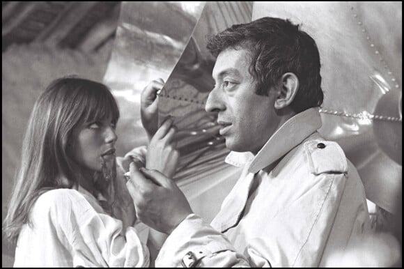 Archives - Serge Gainsbourg et Jane Birkin sur le tournage du film "Slogan", de Pierre Grimbalt. 1968.