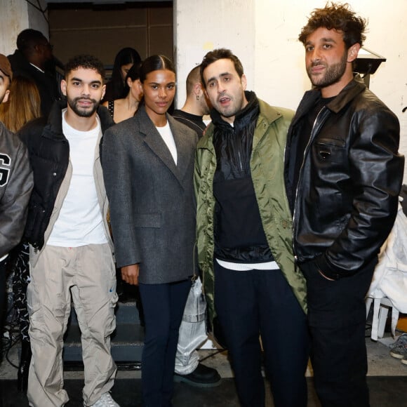 Semi-exclusif - Olivio "Oli" Ordonez, Sami Outabali,Tina Kunakey, Jonathan Cohen et guest - Front Row au défilé Marcia prêt-à-porter automne-hiver 2023/2024 lors de la Fashion Week de Paris (PFW), au Garage Amelot, à Paris, France, le 1er mars 2023. © Christophe Clovis/Bestimage