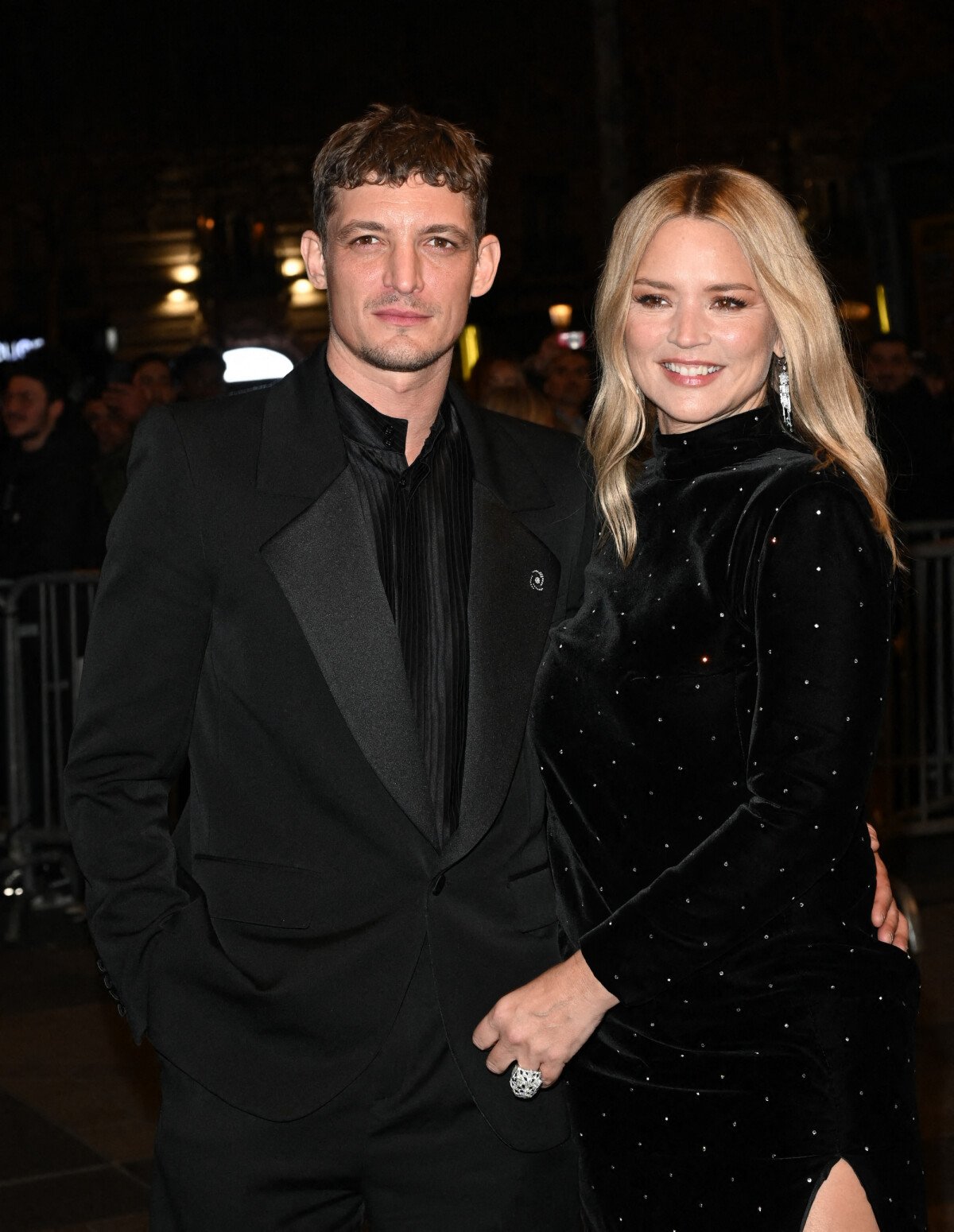 Photo : Niels Schneider et sa compagne Virginie Efira au Fouquet's après la 48ème cérémonie des César à Paris © Coadic Guirec / Bestimage - Purepeople