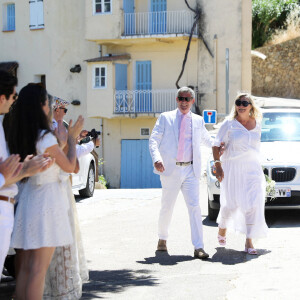 Exclusif - Mariage civil de Christine Bravo et Stéphane Bachot devant la mairie de Occhiatana en Corse le 11 Juin 2022 © Dominique Jacovides / Bestimage