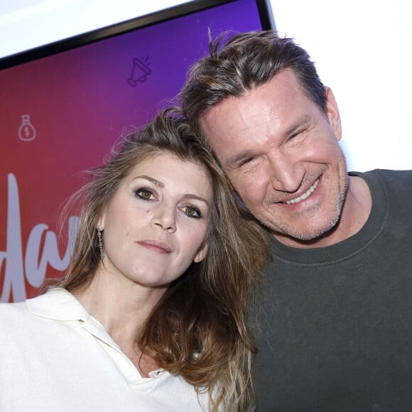Le chroniqueur en a profité pour confier qu'elle était "la seule femme qui a réussi à (le) calmer".
Exclusif - Benjamin Castaldi et sa femme Aurore Aleman lors de l'enregistrement de l'émission "Chez Jordan" à Paris. Le 20 février 2023 © Cédric Perrin / Bestimage