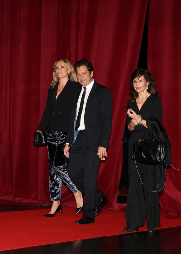 Laurent Gerra, sa compagne Christelle Bardet et Evelyne Bouix - Cérémonie d'ouverture de la 10e édition du Festival Lumière à Lyon. © Dominique Jacovides / Bestimage