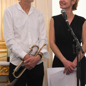 Sandrine Bonnaire et son compagnon Erik Truffaz - 22ème édition du Printemps des Poètes au ministère de la Culture à Paris le 25 février 2020. © Coadic Guirec/Bestimage