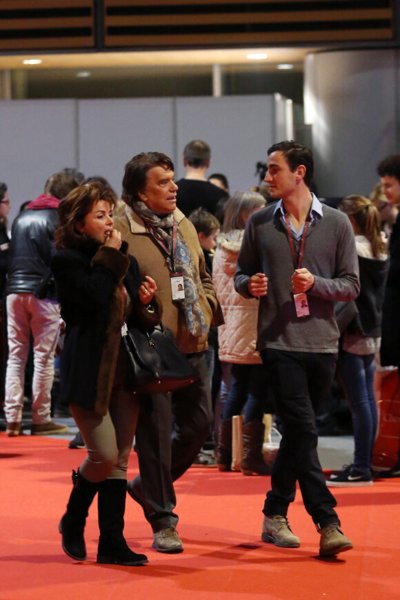 Bernard Tapie avec sa femme Dominique et le compagnon de sa fille, Raphaël Goehrs - Dans le cadre du Gucci Paris Masters a eu lieu l'epreuve "Style & Competition for AMADE" a Villepinte le 7 décembre 2013. 