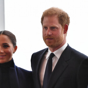 Le prince Harry, duc de Sussex, et sa femme Meghan Markle visitent le One World Trade Center à New York City, New York, etats-Unis, le 23 septembre 2021. 