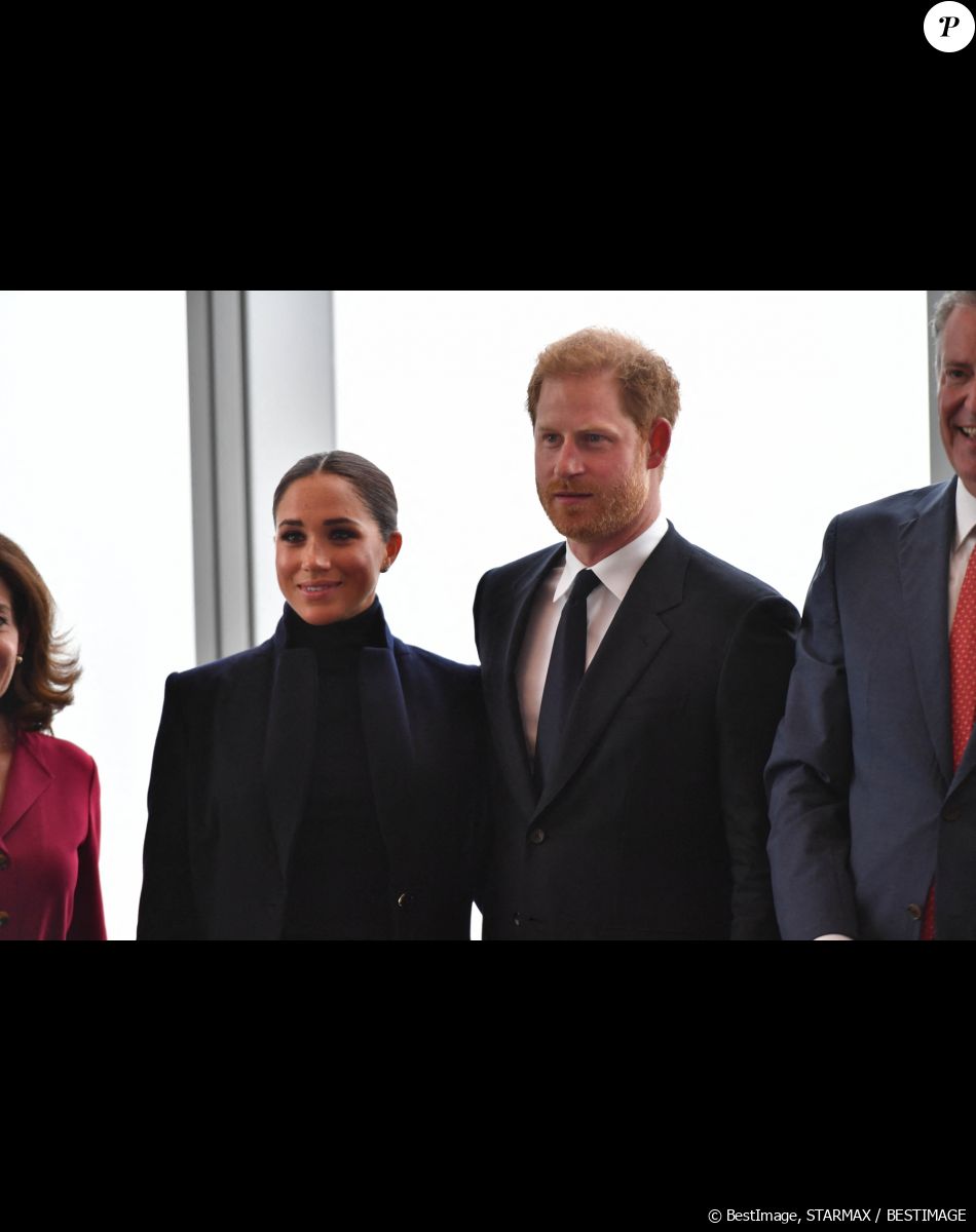 Le prince Harry, duc de Sussex, et sa femme Meghan Markle visitent le One World Trade Center à New York City, New York, etats-Unis, le 23 septembre 2021.