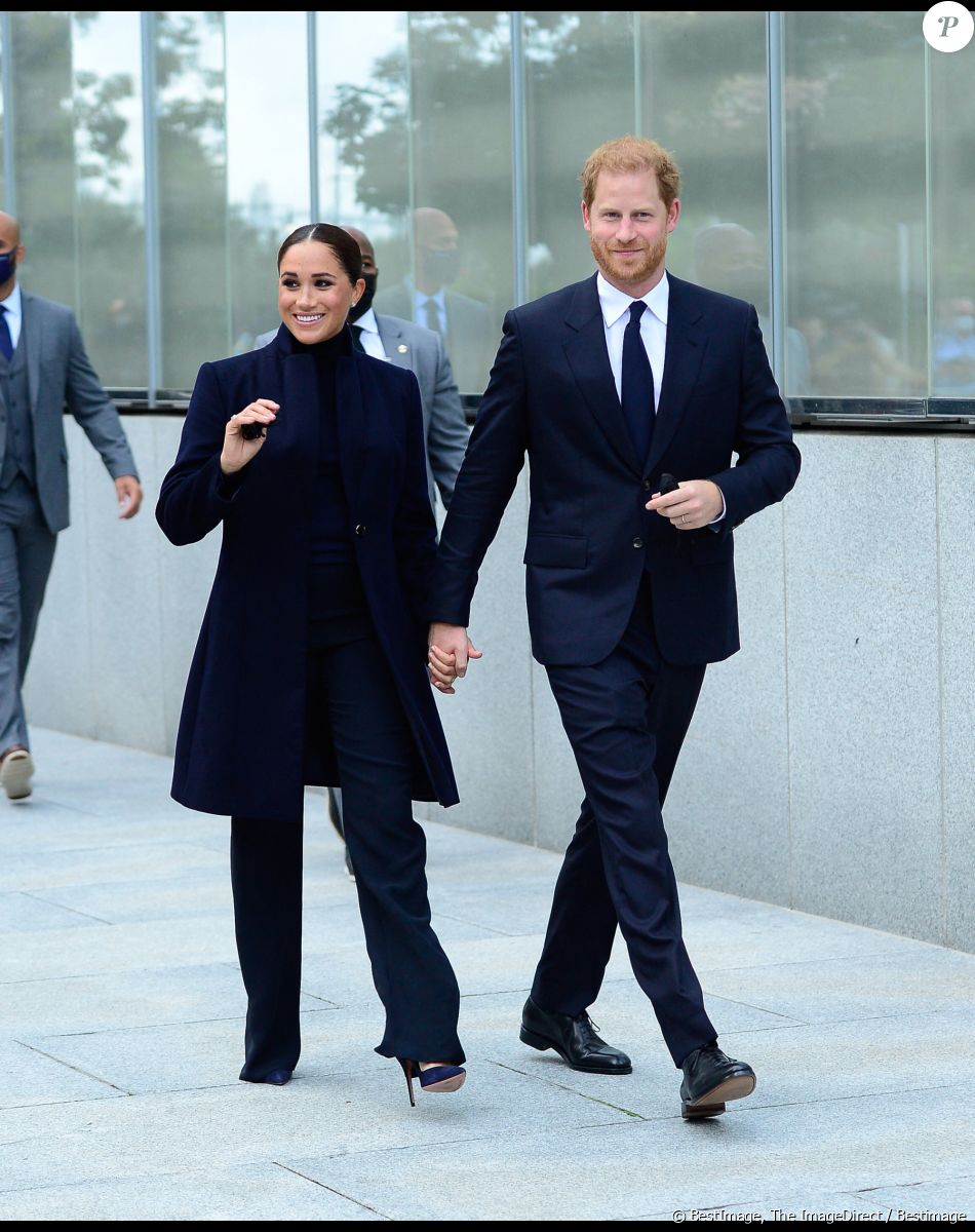 Le prince Harry, duc de Sussex, et sa femme Meghan Markle visitent le One World Trade Center à New York City, New York, etats-Unis, le 23 septembre 2021.