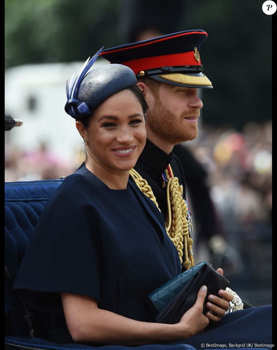 Le prince Harry, duc de Sussex, et Meghan Markle, duchesse de Sussex - La parade Trooping the Colour 2019, célébrant le 93ème anniversaire de la reine Elisabeth II, au palais de Buckingham, Londres, le 8 juin 2019.