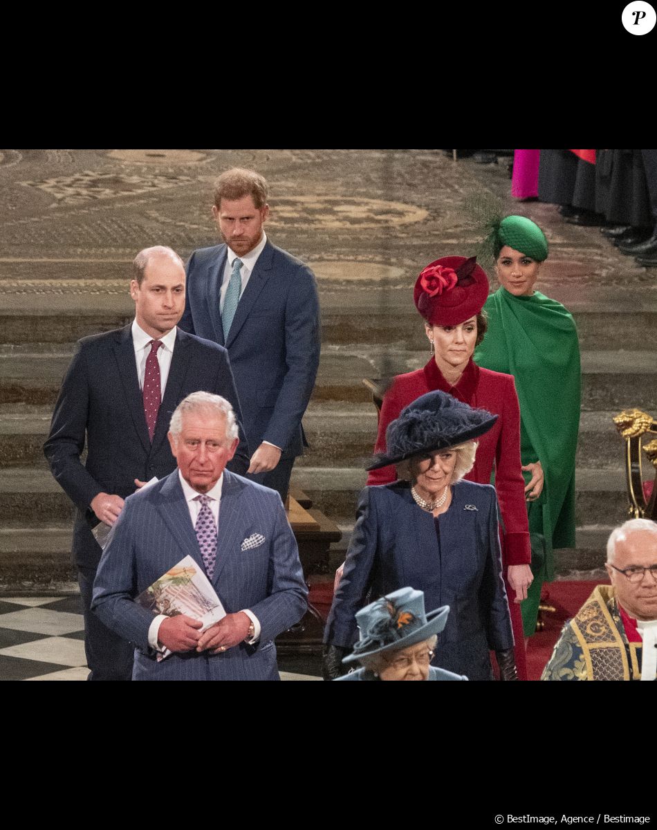 Mais Charles, papy gâteau, est prêt à tous les sacrifices pour revoir ses petits-enfants
Le prince Charles et Camilla Parker-Bowles duchesse de Cornouailles, le prince William, duc de Cambridge, et Kate Catherine Middleton, duchesse de Cambridge, le prince Harry, duc de Sussex, Meghan Markle, duchesse de Sussex - La famille royale d'Angleterre lors de la cérémonie du Commonwealth en l'abbaye de Westminster à Londres. Le 9 mars 2020