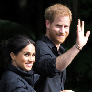 Le prince Harry et Meghan Markle visitent le site Redwoods Treewalk à Rotorua, Nouvelle Zélande le 31 octobre 2018. 