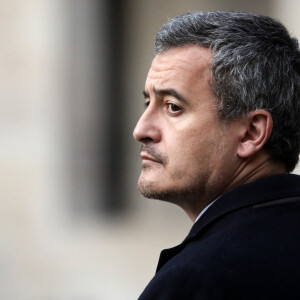 Gérald Darmanin assiste à une cérémonie de présentation des voeux du Nouvel An à la gendarmerie française à l'Hôtel des Invalides à Paris. © Stéphane Lemouton / Bestimage