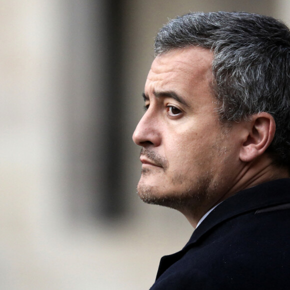 Gérald Darmanin assiste à une cérémonie de présentation des voeux du Nouvel An à la gendarmerie française à l'Hôtel des Invalides à Paris. © Stéphane Lemouton / Bestimage