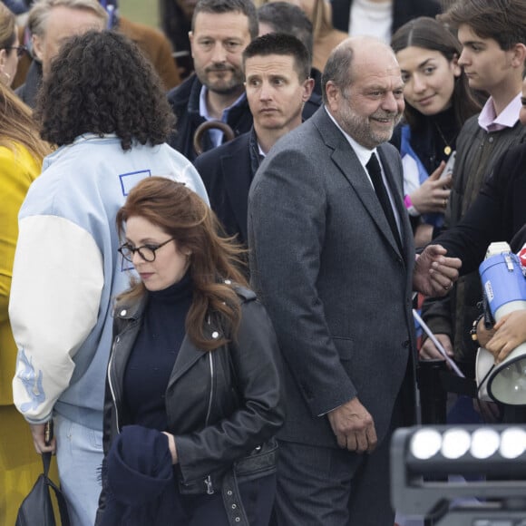 Isabelle Boulay et Eric Dupond-Moretti - Le président Emmanuel Macron prononce un discours au Champ de Mars le soir de sa victoire à l'élection présidentielle le 24 avril 2022. © Cyril Moreau / Bestimage 