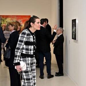 Charlotte Casiraghi durant le vernissage de l'exposition Humanoïdes de l'artiste George Condo au Nouveau Musée National de Monaco, le 30 mars 2023. © Bruno Bebert / Bestimage 