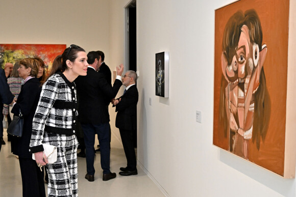 Charlotte Casiraghi durant le vernissage de l'exposition Humanoïdes de l'artiste George Condo au Nouveau Musée National de Monaco, le 30 mars 2023. © Bruno Bebert / Bestimage 