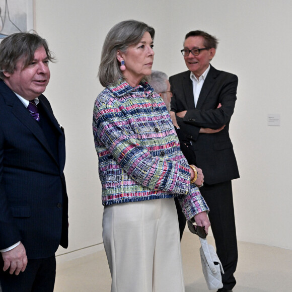 George Condo et la princesse Caroline de Hanovre durant le vernissage de l'exposition Humanoïdes de l'artiste George Condo au Nouveau Musée National de Monaco, le 30 mars 2023. © Bruno Bebert / Bestimage 