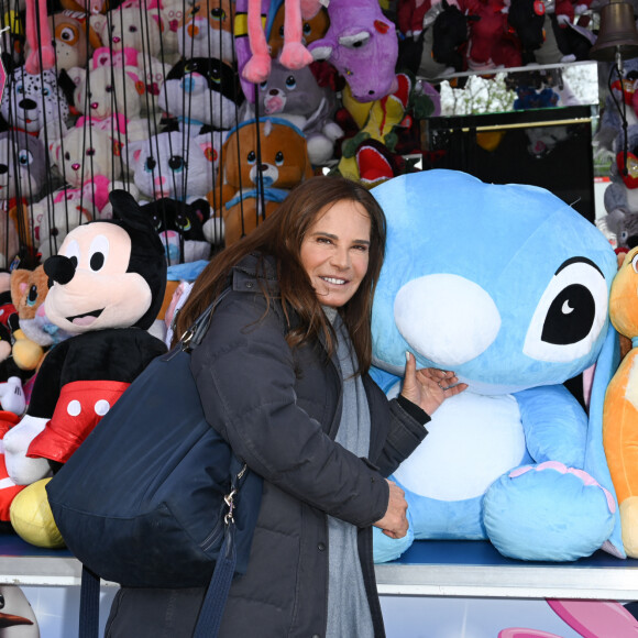Nathalie Marquay-Pernaut (Miss France 1987) lors de l'inauguration de l'Allée Jean-Pierre Pernaut à la Foire du Trône (fête foraine parisienne) sur la pelouse de Reuilly dans le bois de Vincennes du 12ème arrondissement de Paris, France, le 1er avril 2023. © Coadic Guirec/Bestimage 