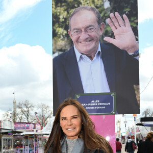 Nathalie Marquay-Pernaut (Miss France 1987) lors de l'inauguration de l'Allée Jean-Pierre Pernaut à la Foire du Trône (fête foraine parisienne) sur la pelouse de Reuilly dans le bois de Vincennes du 12ème arrondissement de Paris, France, le 1er avril 2023. © Coadic Guirec/Bestimage 
