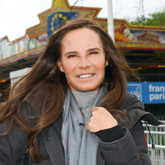 Nathalie Marquay-Pernaut (Miss France 1987) lors de l'inauguration de l'Allée Jean-Pierre Pernaut à la Foire du Trône (fête foraine parisienne) sur la pelouse de Reuilly dans le bois de Vincennes du 12ème arrondissement de Paris, France, le 1er avril 2023. © Coadic Guirec/Bestimage 