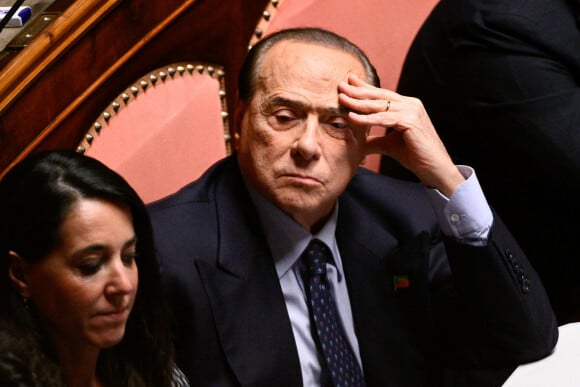 Silvio Berlusconi lors du vote de confiance au nouveau gouvernement au palais Madama à Rome. Le 26 octobre 2022. © Fabrizio Corradetti-LPS / Zuma Press / Bestimage