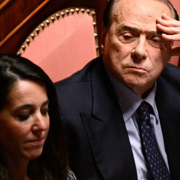 Silvio Berlusconi lors du vote de confiance au nouveau gouvernement au palais Madama à Rome. Le 26 octobre 2022. © Fabrizio Corradetti-LPS / Zuma Press / Bestimage