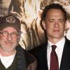 Tom Hanks et Steven Spielberg lors de la première à Los Angeles de la mini-série The Pacific le 24 février 2010