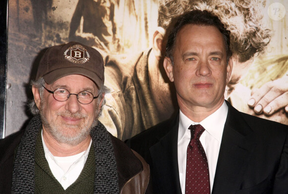 Tom Hanks et Steven Spielberg lors de la première à Los Angeles de la mini-série The Pacific le 24 février 2010
