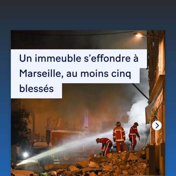 Où un immeuble s'est effondré dans la nuit de samedi à dimanche, au numéro 17, précise Le Parisien.
Le message de Alice Detollenaere sur Instagram après l'immeuble effondré à Marseille