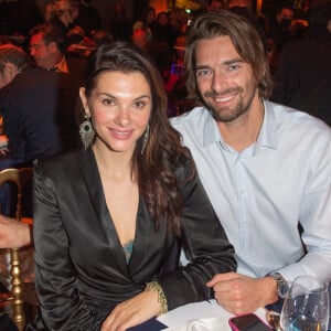 Exclusif - Le nageur Camille Lacourt et sa compagne Alice Detollenaere lors de la soirée de gala de l'Institut Rafaël, maison de l'après Cancer, au Pavillon Gabriel à Paris le 13 décembre 2021. © Erez Lichtfeld / Bestimage 