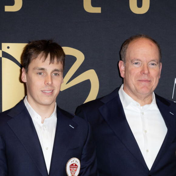 Louis Ducruet et sa femme Marie (enceinte), le prince Albert II de Monaco, Camille Gottlieb - Photocall de la 3ème édition de la Fight Aids Cup à l'occasion du 45ème festival international du cirque de Monte-Carlo à l'hôtel Fairmont à Monaco le 23 janvier 2023. © Olivier Huitel/Pool/Bestimage 