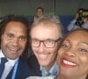 S'il y en a bien un qui est là pour la soutenir à la moindre de ses interventions télévisées, c'est son époux Denis Colovic.
Laura Flessel, Christian Karembeu et Laurent Blanc. Instagram, le 16 novembre 2022.