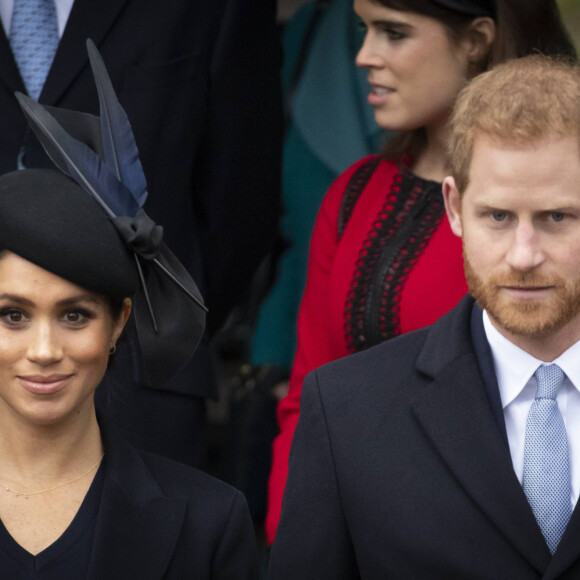 Le prince Harry, duc de Sussex, Meghan Markle, duchesse de Sussex - La famille royale assiste à la messe de Noël à Sandringham le 25 décembre 2018. 