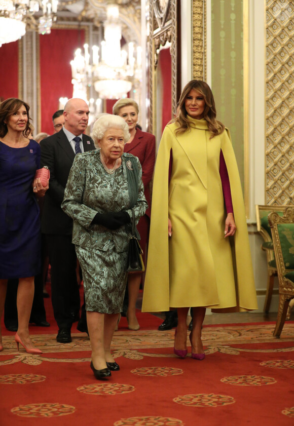 La reine Elisabeth II, Melania Trump - Réception au palais de Buckingham en l'honneur des participants à l'anniversaire des 70 ans de l'Otan le 3 décembre 2019. 