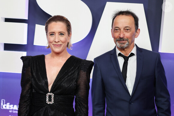 Elle est comédienne, auteure, réalisatrice et surtout très engagée.
Eric Métayer et Andrea Bescond au photocall de la 48ème cérémonie des César à l'Olympia à Paris © Dominique Jacovides / Olivier Borde / Bestimage