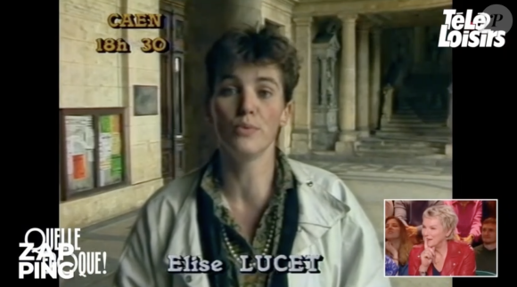 Et c'est une toute jeune femme brune qui est apparue à l'écran.
Des images d'archives d'Elise Lucet, à ses débuts, diffusées dans l'émission "Quelle époque !" France 2