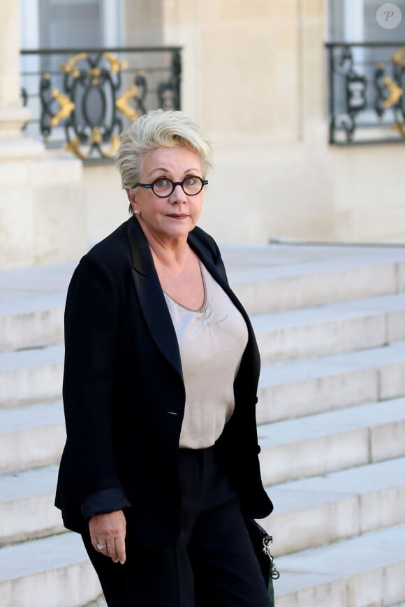 Francoise Laborde lors de la sortie du conseil des ministres du 12 septembre 2018 au palais de l'Elysée à Paris. © Stéphane Lemouton / Bestimage