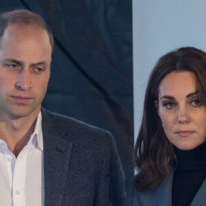 Le prince William, duc de Cambridge, Catherine (Kate) Middleton, duchesse de Cambridge, assistent à la cérémonie de remise de diplômes des apprentis Coach Core au London Stadium. Londres, le 18 octobre 2017. 