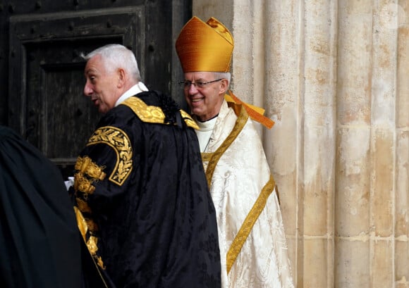 Les invités arrivent à la cérémonie de couronnement du roi d'Angleterre à l'abbaye de Westminster de Londres L'archevêque de Cantorbéry Justin Welby et Sir Lindsay Hoyle - Les invités à la cérémonie de couronnement du roi d'Angleterre à l'abbaye de Westminster de Londres, Royaume Uni, le 6 mai 2023.