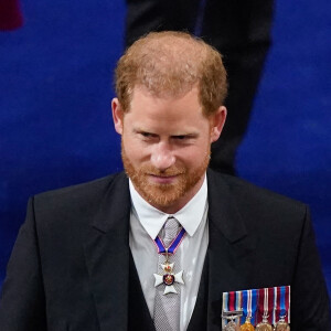 Les invités à la cérémonie de couronnement du roi d'Angleterre à l'abbaye de Westminster de Londres Le prince Harry, duc de Sussex - Les invités à la cérémonie de couronnement du roi d'Angleterre à l'abbaye de Westminster de Londres, Royaume Uni, le 6 mai 2023.