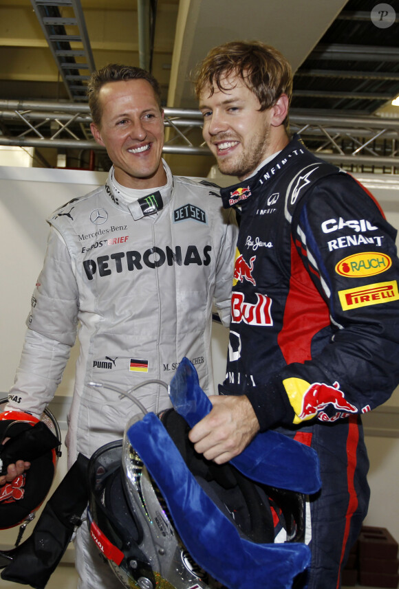 Michael Schumacher (GER, Mercedes AMG Petronas F1 Team), Sebastian Vettel (GER, Red Bull Racing) - Grand Prix de Formule 1 a Sao Paulo au Bresil le 25 Novembre 2012.